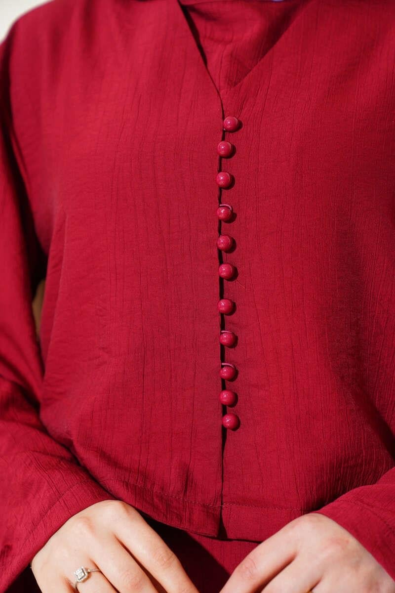 The Brit Buttoned Blouse & Vest 2-Piece Set