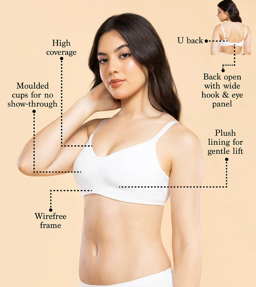 Everyday T-Shirt Bra – Ultra-Smoothing Comfort (White)