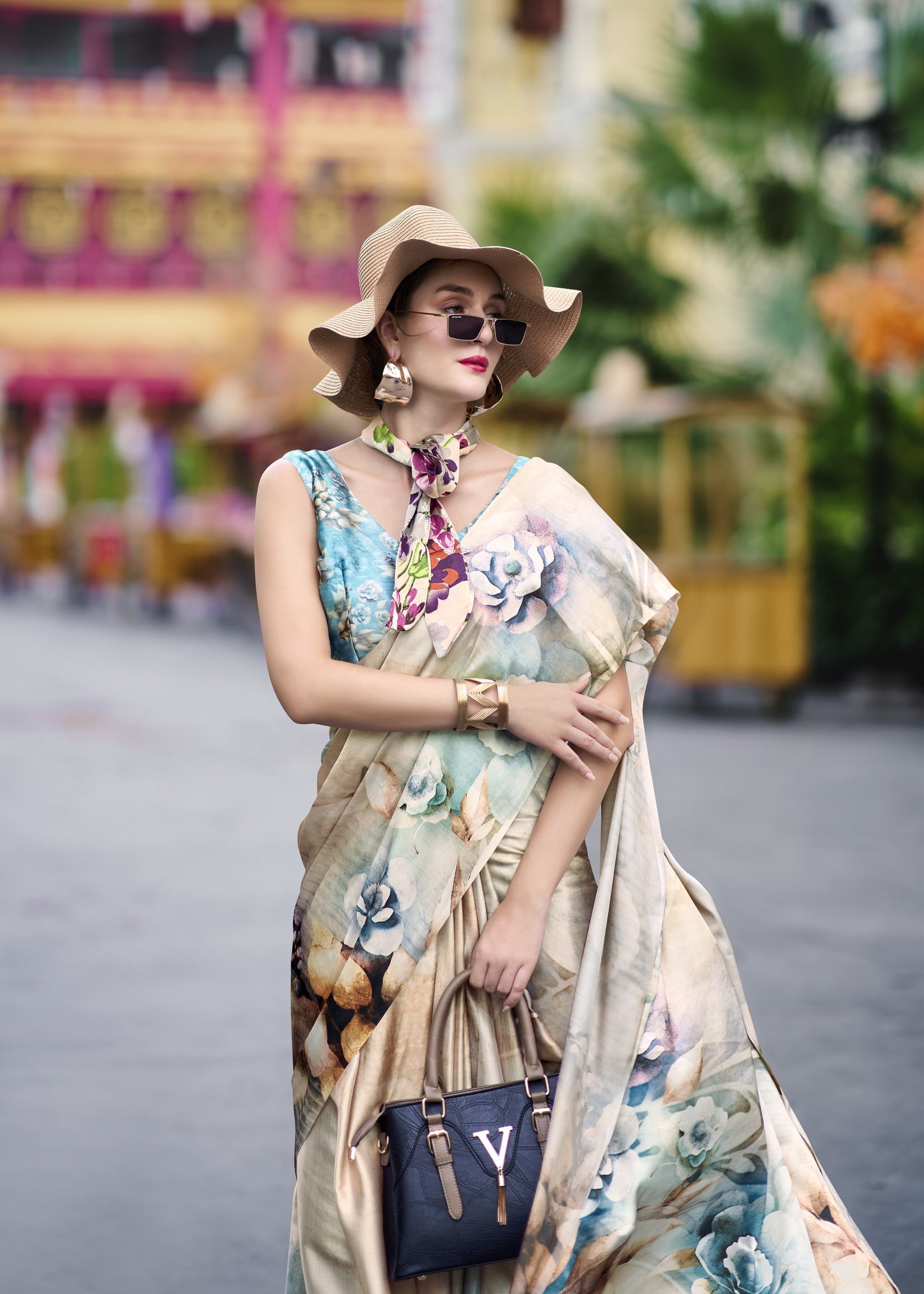 Rajpath Satin Silk Digital Print Saree