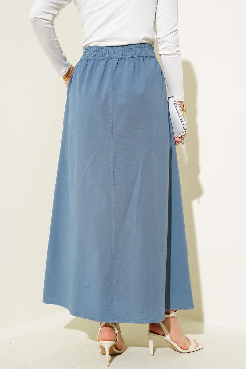 Double Pocket Elastic Waist Skirt