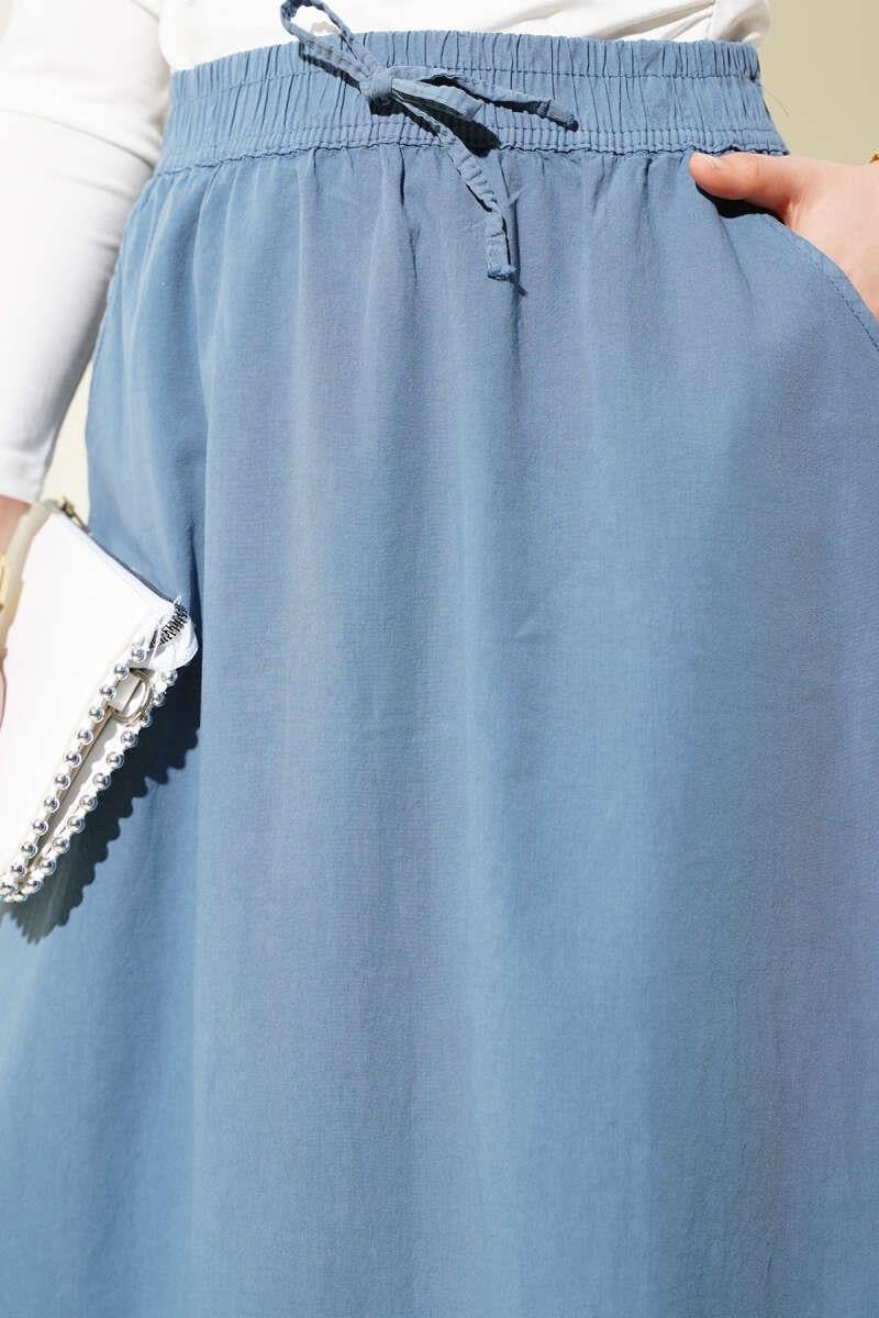 Double Pocket Elastic Waist Skirt