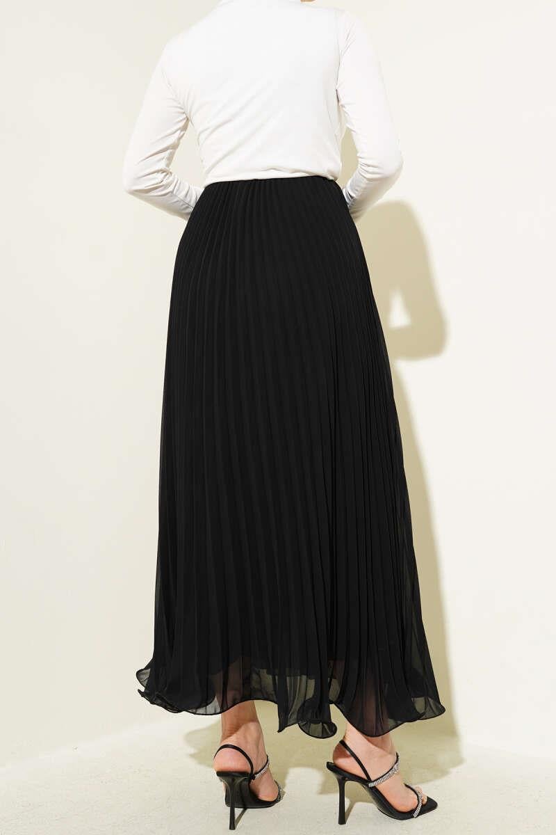 Pleated Ruffle Chiffon Skirt