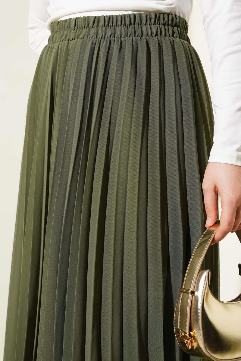 Pleated Ruffle Chiffon Skirt