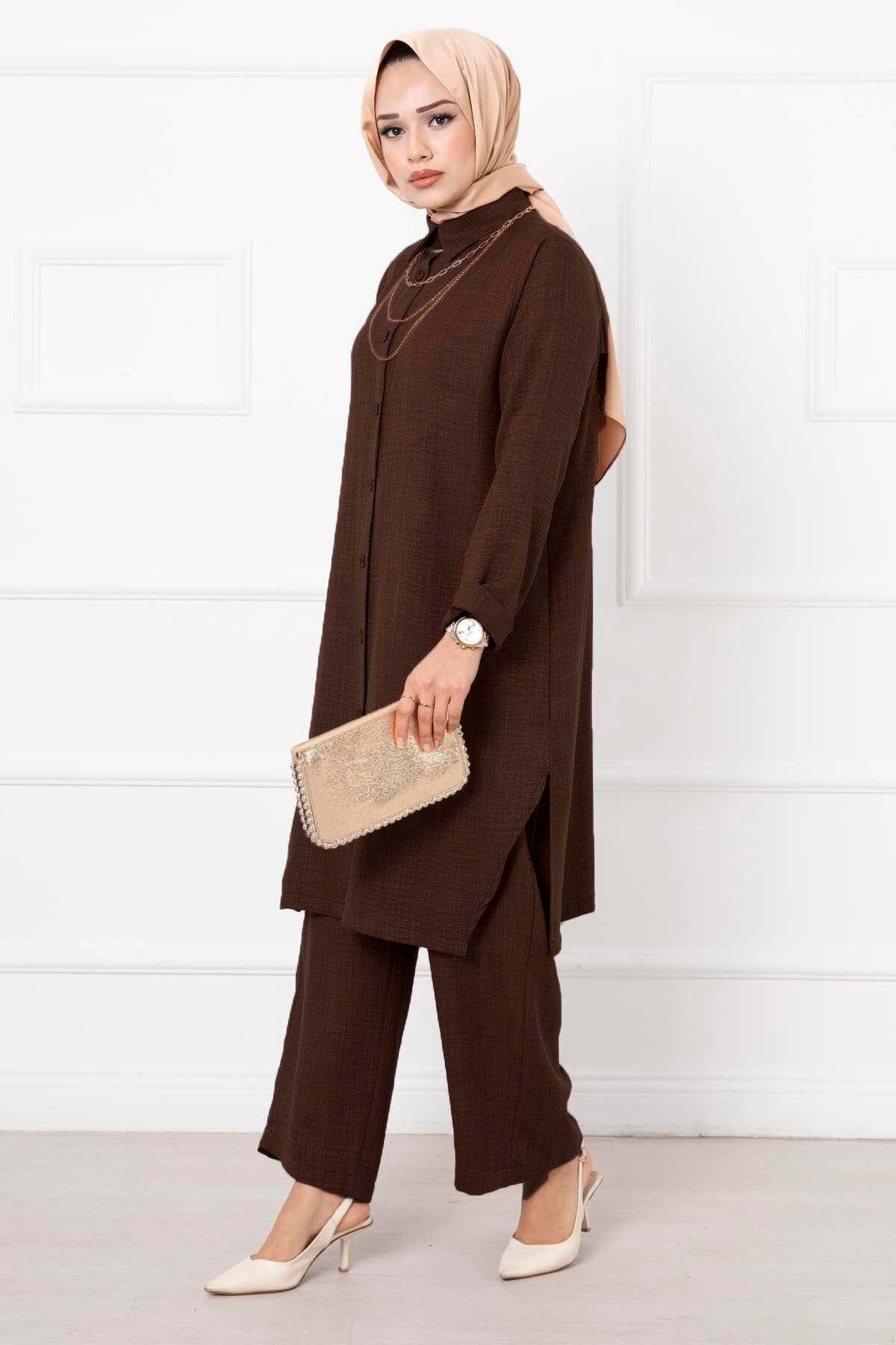 The Linen Long Double Hijab 2-Piece Set