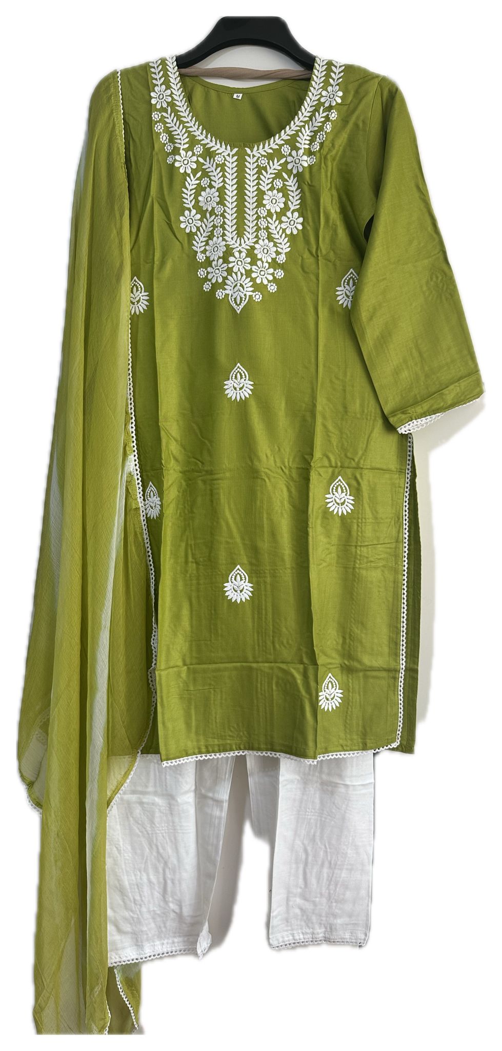Embroidered 3-Piece Suit with Chiffon Dupatta